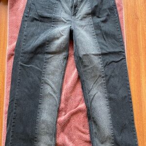 Old Navy Black and Gray Flare Wide Leg Jeans